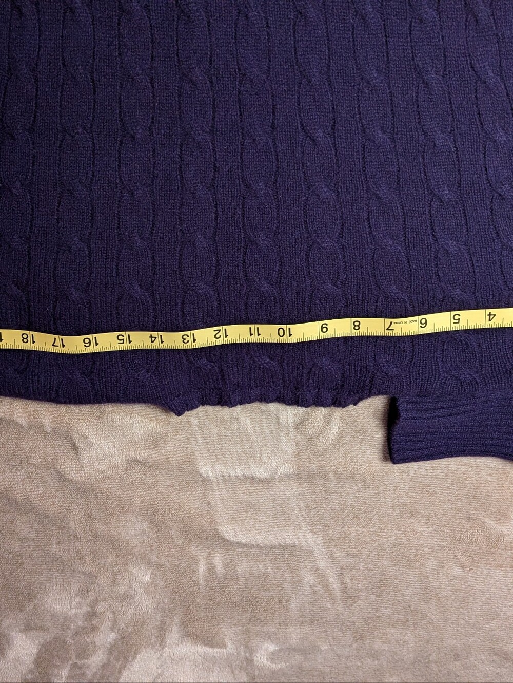Polo Ralph Lauren 100% Cashmere Cable Knit Sweater Purple M Oversized - Picture 7 of 7
